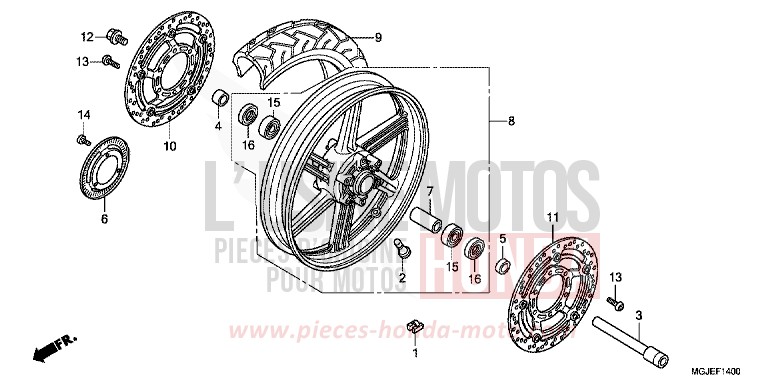 ROUE AVANT de CBF1000F ABS PEARL SIENA RED (R320) 2012
